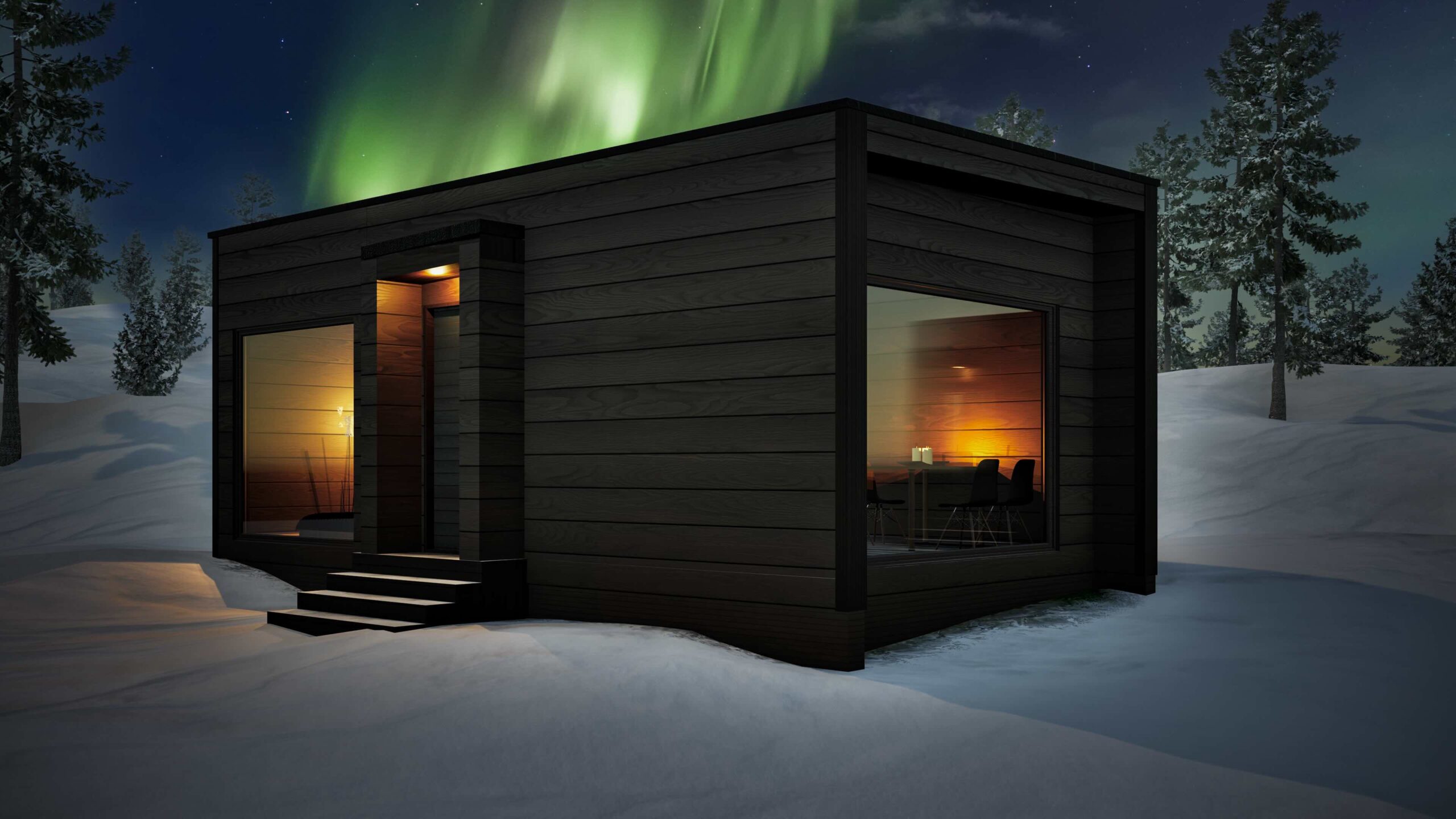 Aurora Hill Resort, Aurora Suite Plus under the Northern Lights. Rovaniemi Lapland