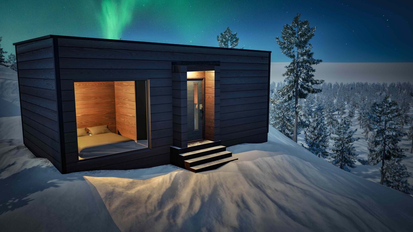 Aurora Hill Resort, Aurora Family Suite under the Northern Lights. Rovaniemi Lapland
