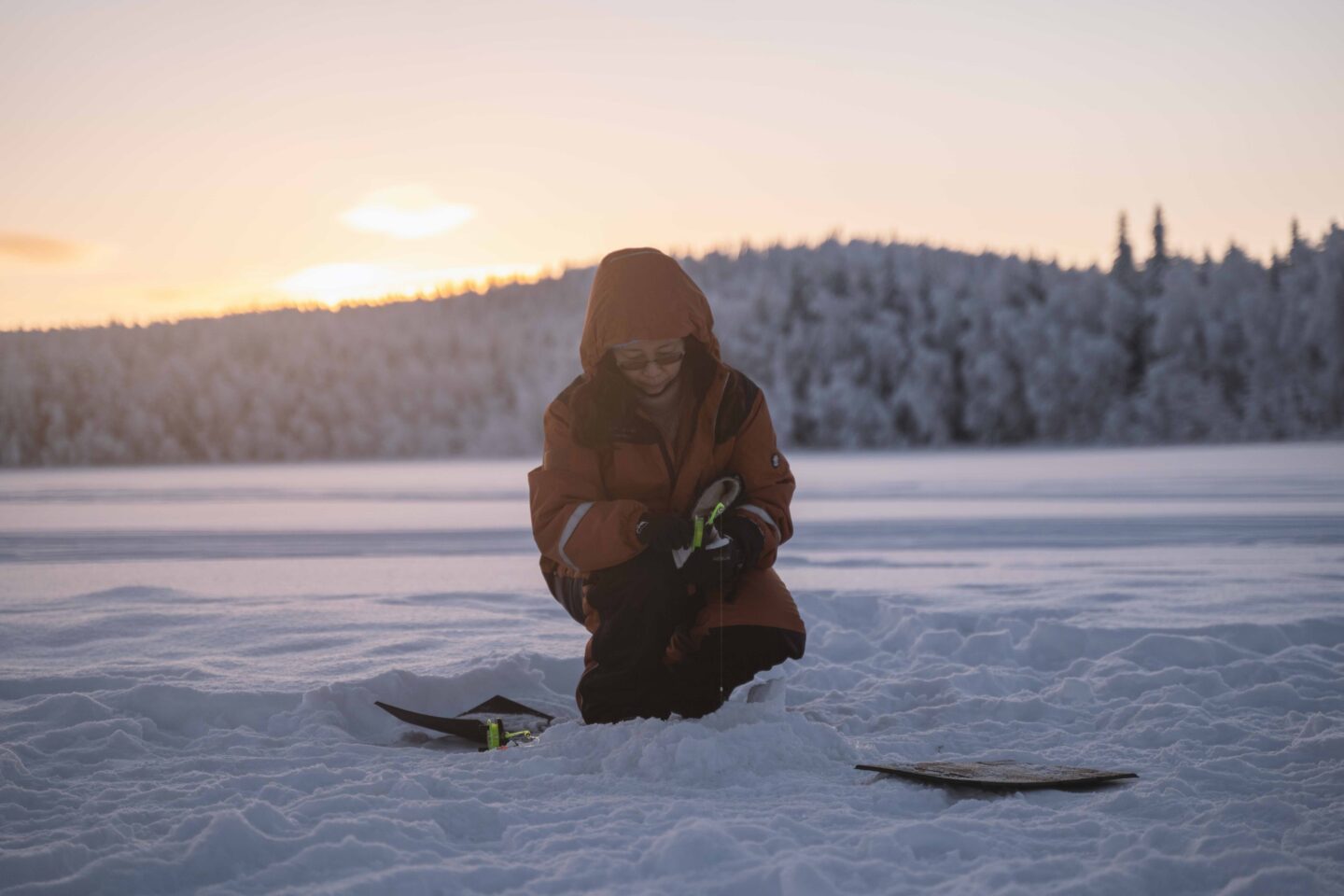 StayLapland Ice Fishing at Private Kuoksa lake 