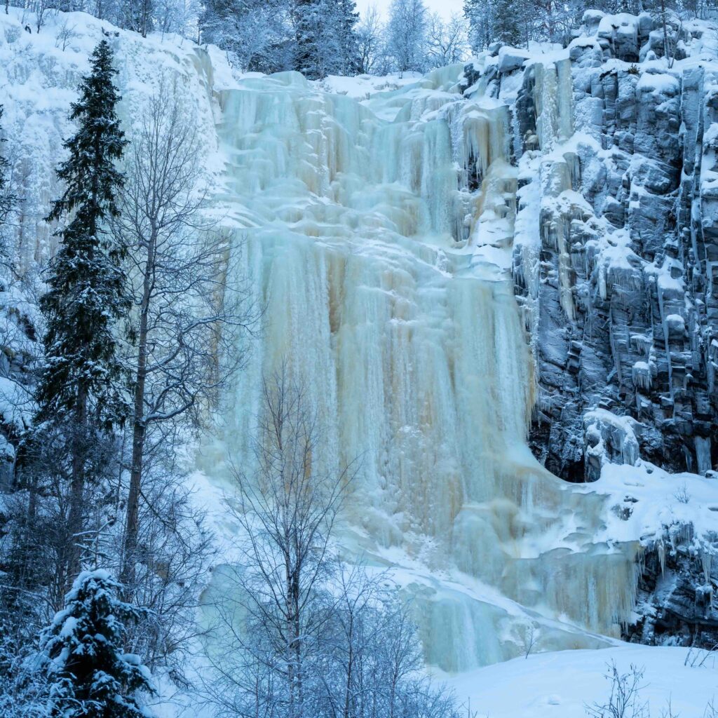 StayLapland Korouoma activity, Korouoma safari, korouoma tour in rovaniemi, lapland. Frozen waterfalls.