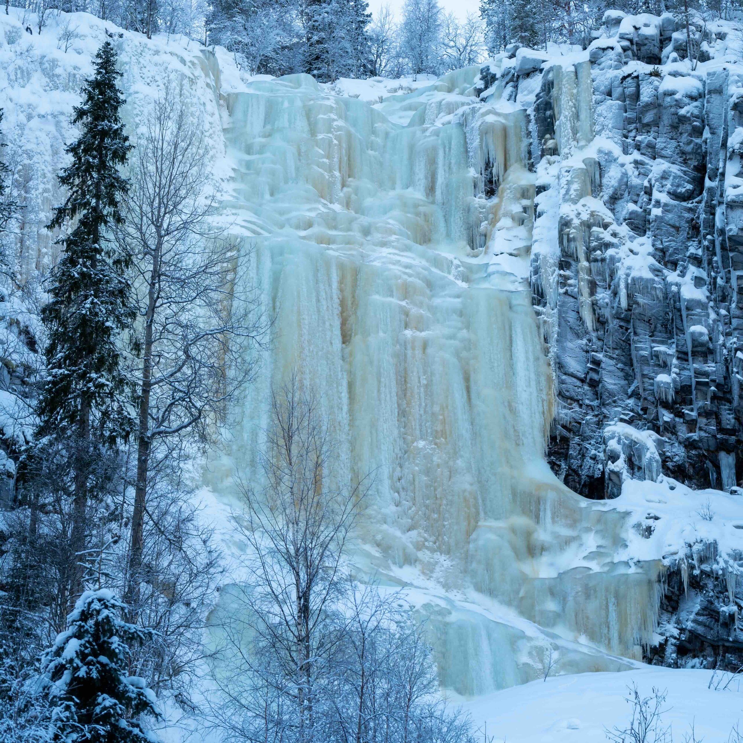 StayLapland Korouoma activity, Korouoma safari, korouoma tour in rovaniemi, lapland. Frozen waterfalls.