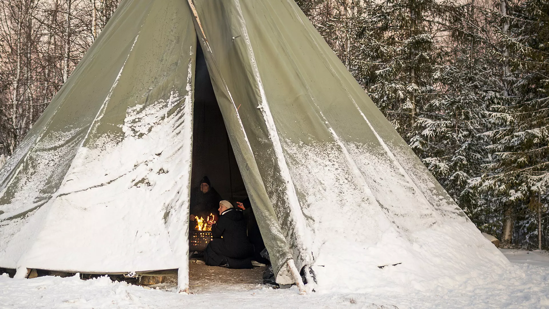 Hut in Kuoksa Wilderness Park, Rovaniemi, lapland, finland.