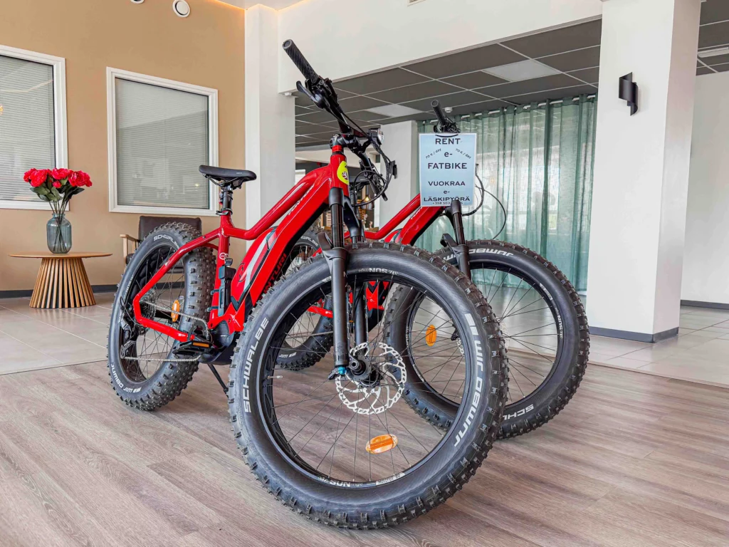 StayLapland's E-fatbike rental service point in Rovaniemi, Lapland. Rent a E-bike in Rovaniemi