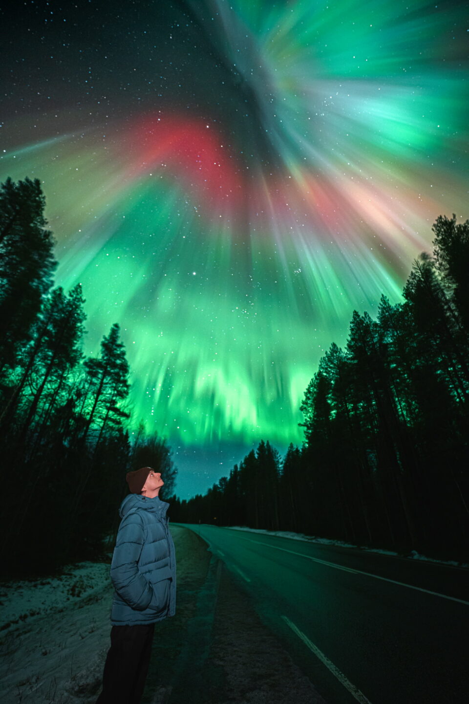 StayLapland Bucket List Bus Tour Aurora Hunting. Northern Lights tour, northern lights activity, northern lights safari. Aurora borealis, Rovaniemi, Lapland, Finland. BookLapland