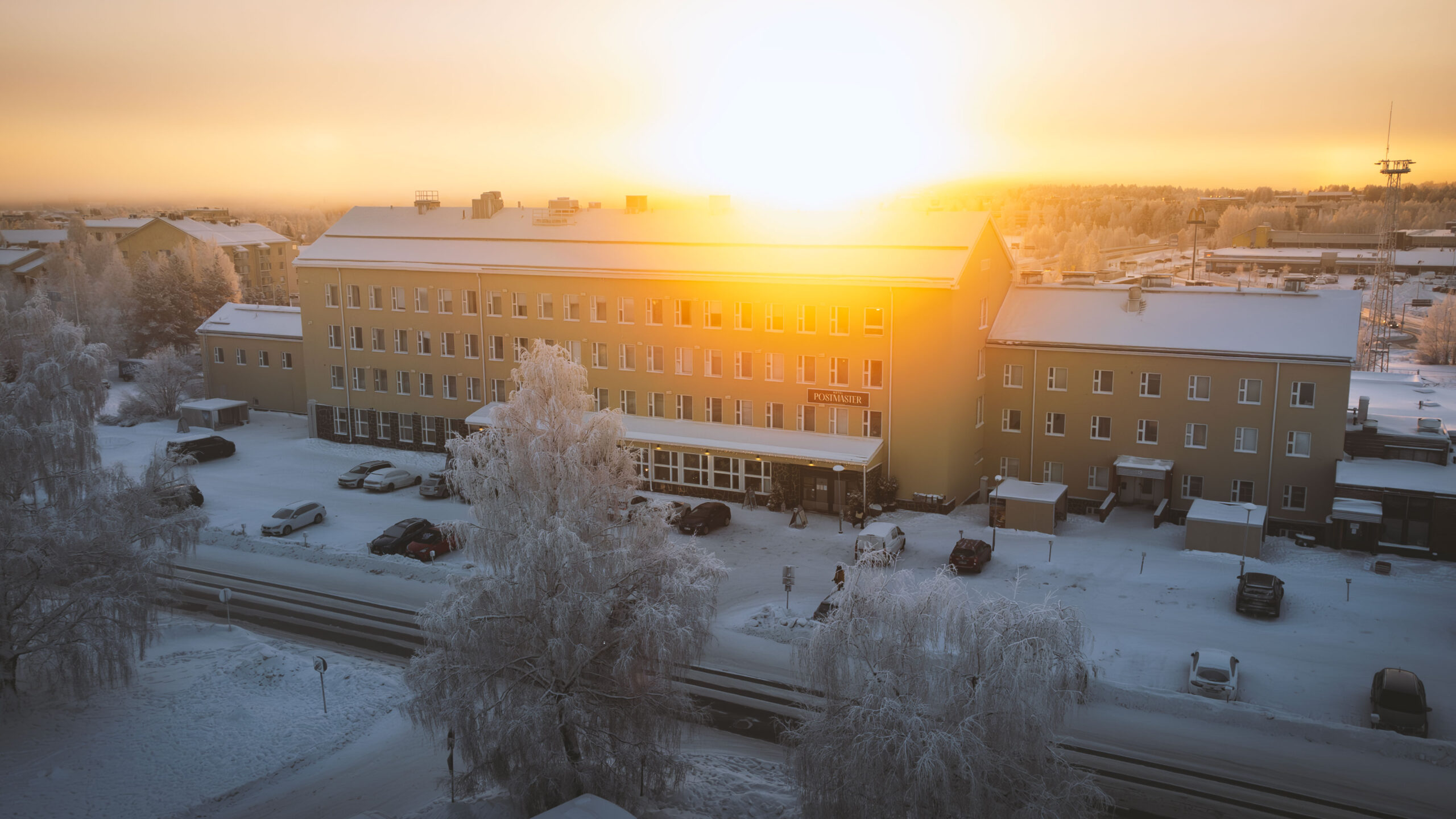 Postmaster Hotel Winter drone photo